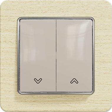 Sedna roller shutter switch (beige insert, birch frame)